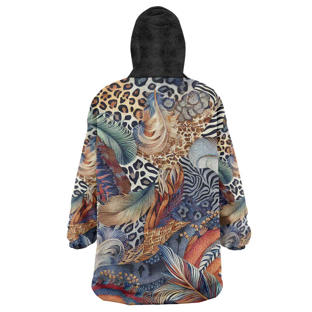 African Wild Animal Skins Wearable Blanket Hoodie Unique Leopard Zebra And Snake Patterns - African Pride