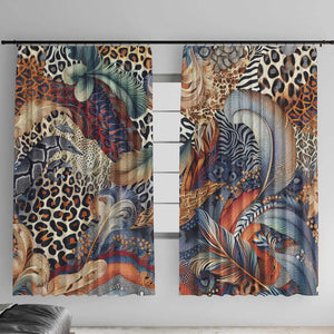 African Wild Animal Skins Window Curtain Unique Leopard Zebra And Snake Patterns - African Pride