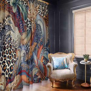 African Wild Animal Skins Window Curtain Unique Leopard Zebra And Snake Patterns - African Pride