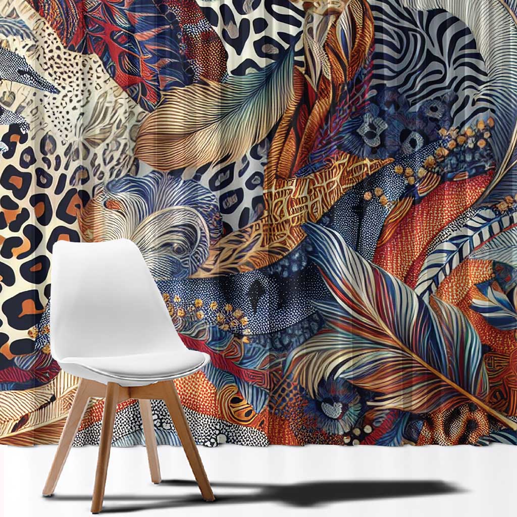 African Wild Animal Skins Window Curtain Unique Leopard Zebra And Snake Patterns - African Pride