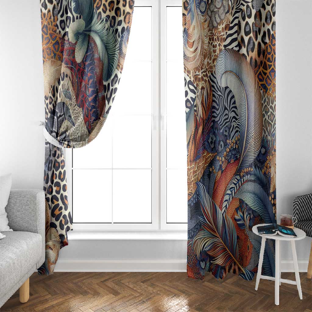 African Wild Animal Skins Window Curtain Unique Leopard Zebra And Snake Patterns - African Pride