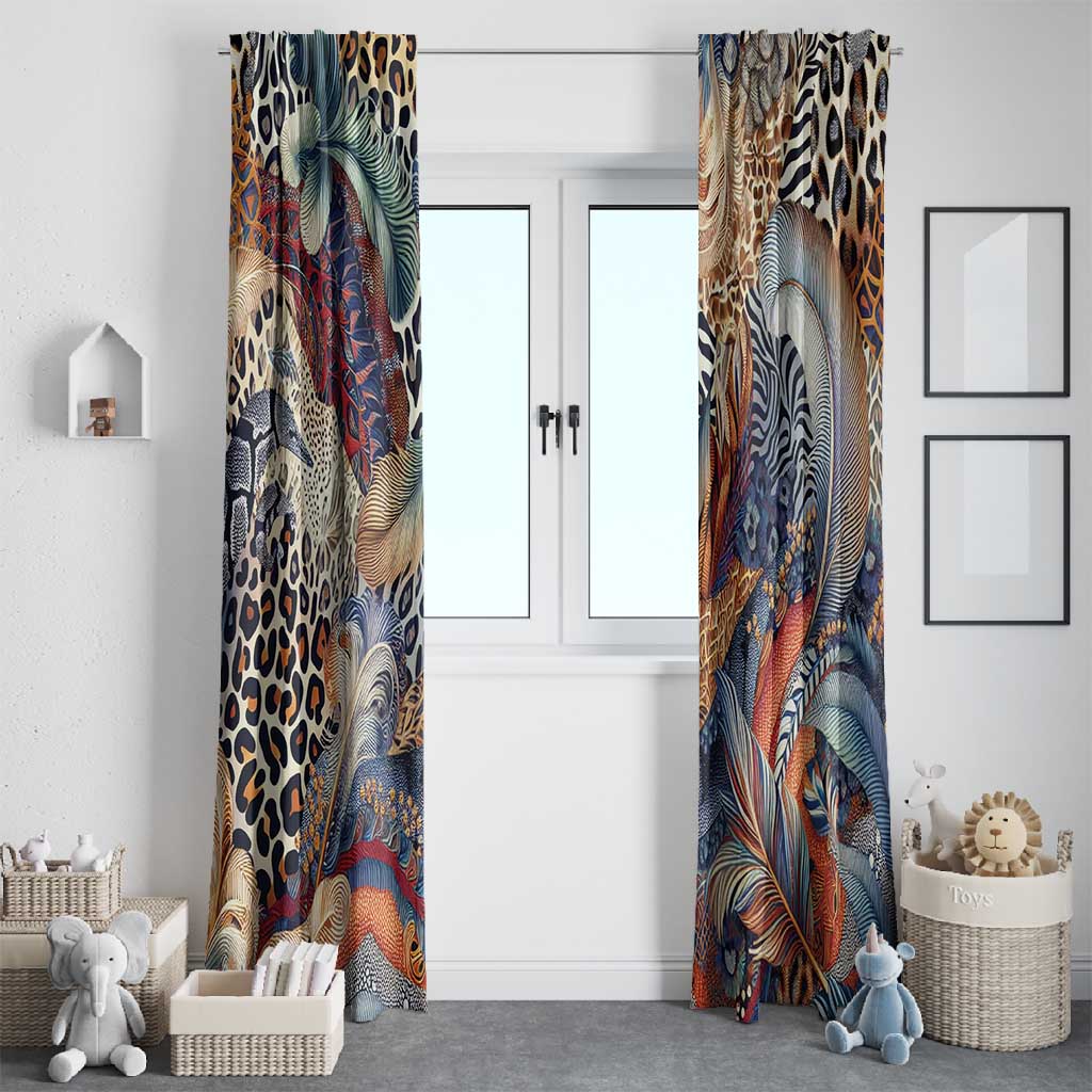 African Wild Animal Skins Window Curtain Unique Leopard Zebra And Snake Patterns - African Pride