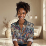 African Wild Animal Skins Women Casual Shirt Unique Leopard Zebra And Snake Patterns - African Pride