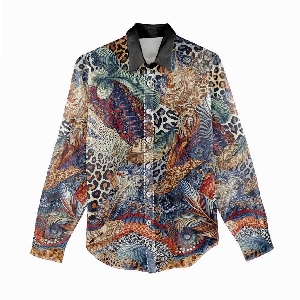 African Wild Animal Skins Women Casual Shirt Unique Leopard Zebra And Snake Patterns - African Pride