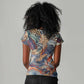 African Wild Animal Skins Women V-Neck T-Shirt Unique Leopard Zebra And Snake Patterns - African Pride