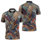 African Wild Animal Skins Zipper Polo Shirt Unique Leopard Zebra And Snake Patterns