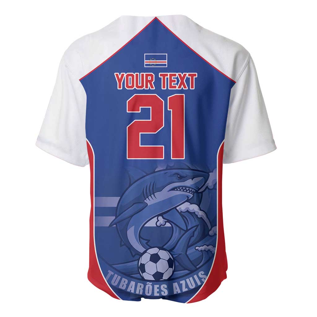 World Football 2026 Cape Verde Custom Baseball Jersey Tubaroes Azuis Blue Shark - African Pride