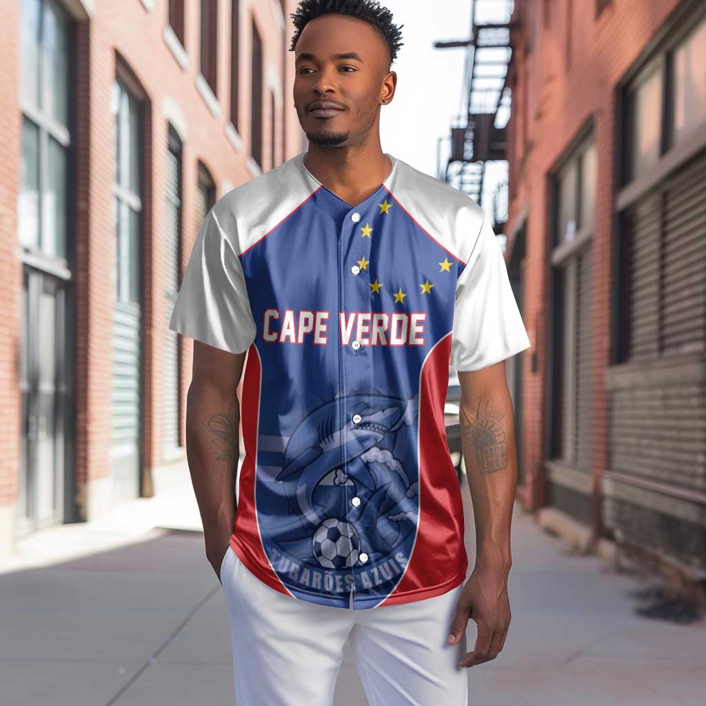 World Football 2026 Cape Verde Custom Baseball Jersey Tubaroes Azuis Blue Shark - African Pride