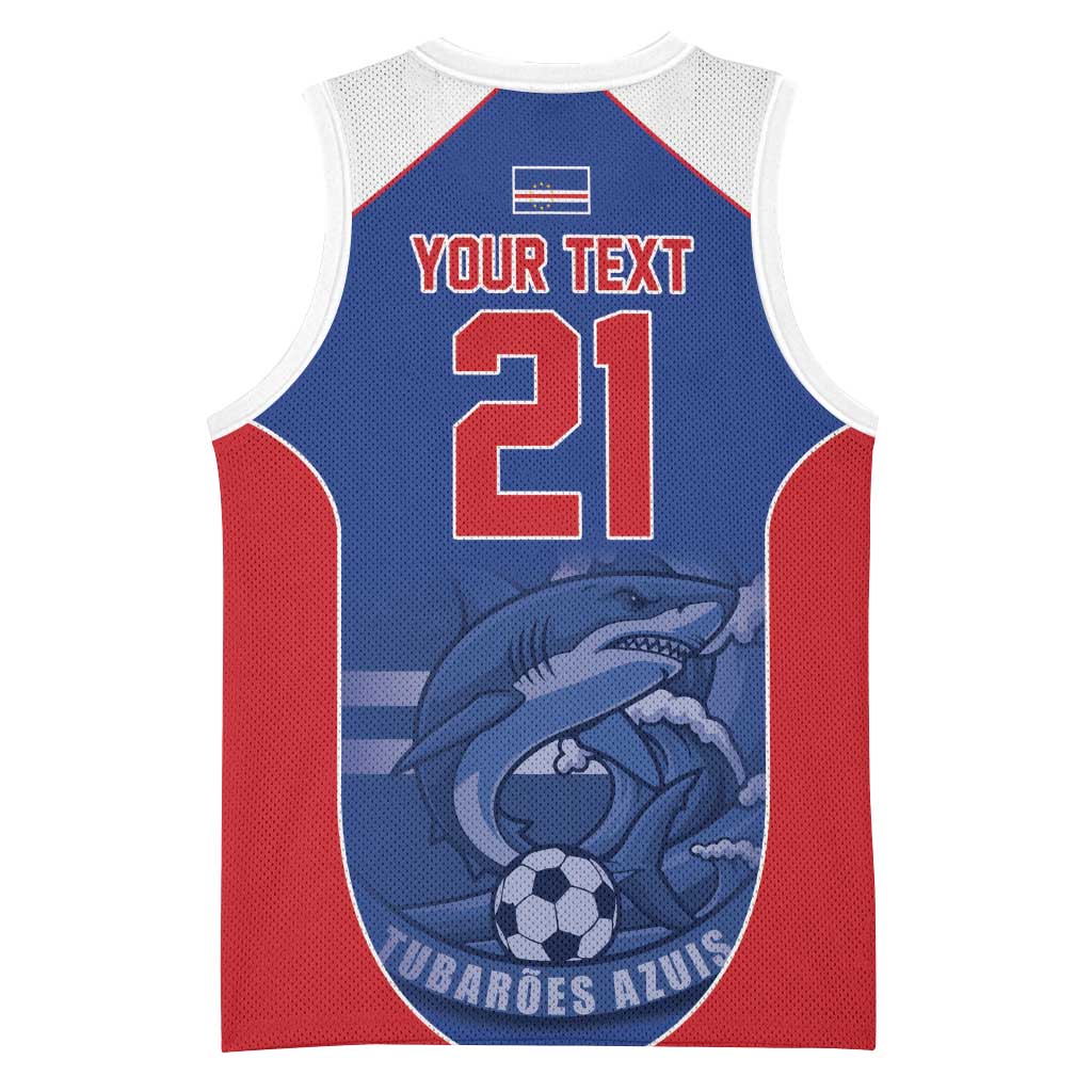 World Football 2026 Cape Verde Custom Basketball Jersey Tubaroes Azuis Blue Shark - African Pride
