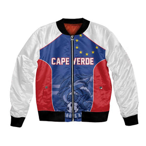 World Football 2026 Cape Verde Custom Bomber Jacket Tubaroes Azuis Blue Shark - African Pride