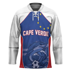 World Football 2026 Cape Verde Custom Hockey Jersey Tubaroes Azuis Blue Shark - African Pride
