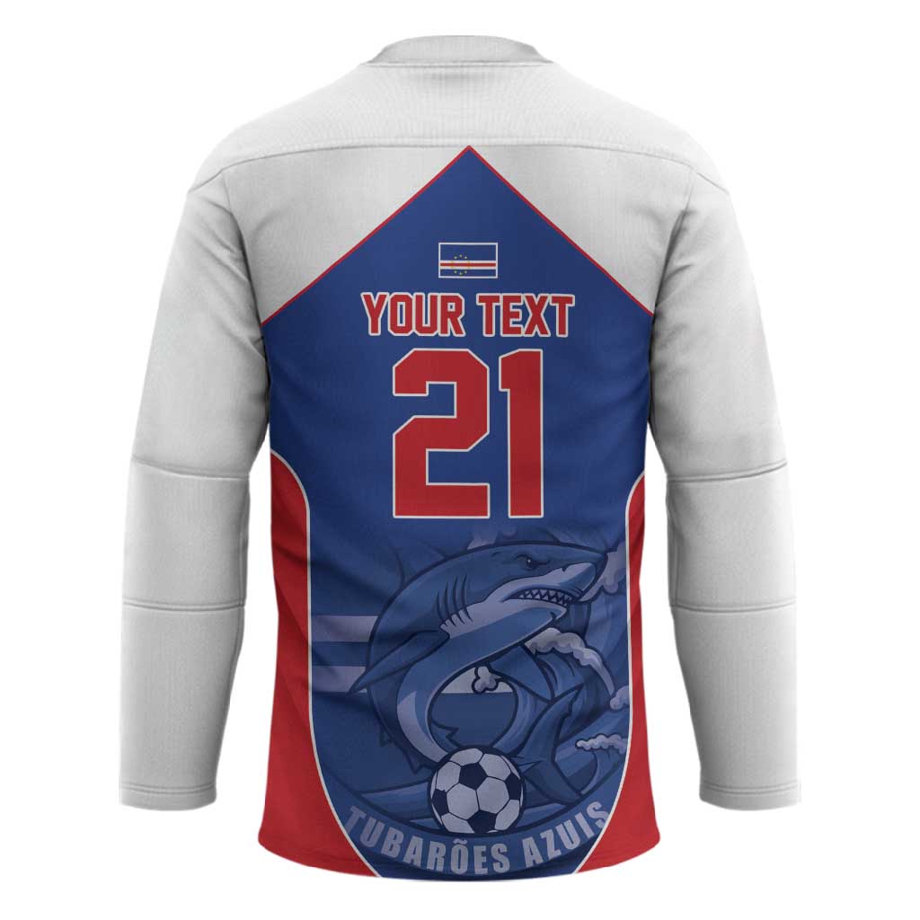World Football 2026 Cape Verde Custom Hockey Jersey Tubaroes Azuis Blue Shark - African Pride