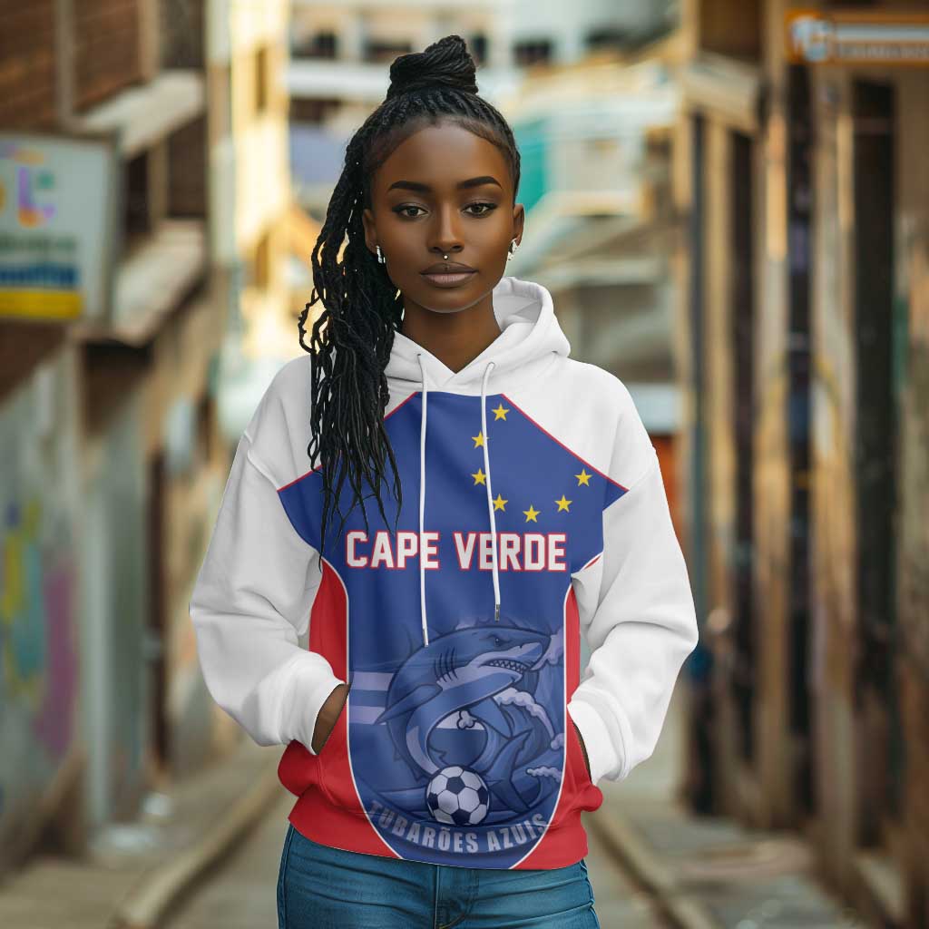 World Football 2026 Cape Verde Custom Hoodie Tubaroes Azuis Blue Shark - African Pride