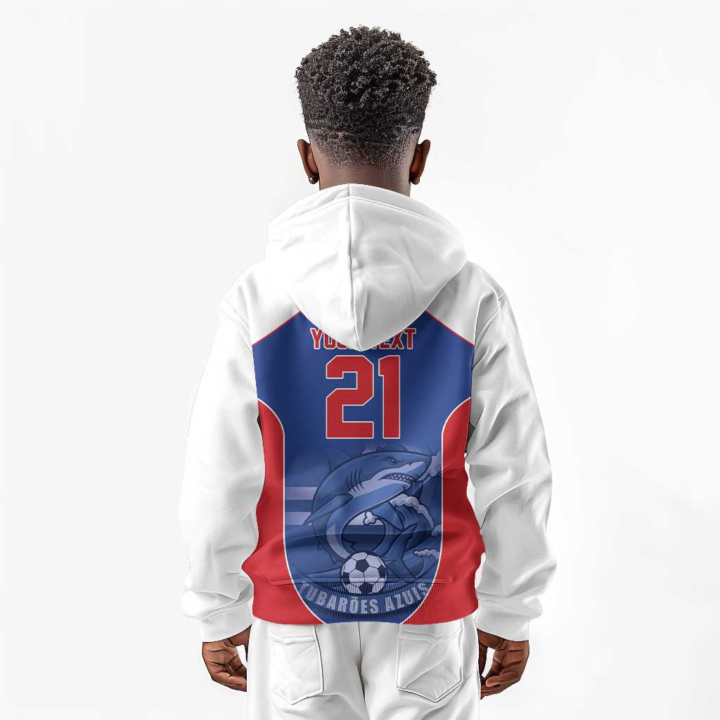 World Football 2026 Cape Verde Custom Kid Hoodie Tubaroes Azuis Blue Shark - African Pride
