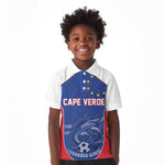 World Football 2026 Cape Verde Custom Kid Polo Shirt Tubaroes Azuis Blue Shark - African Pride