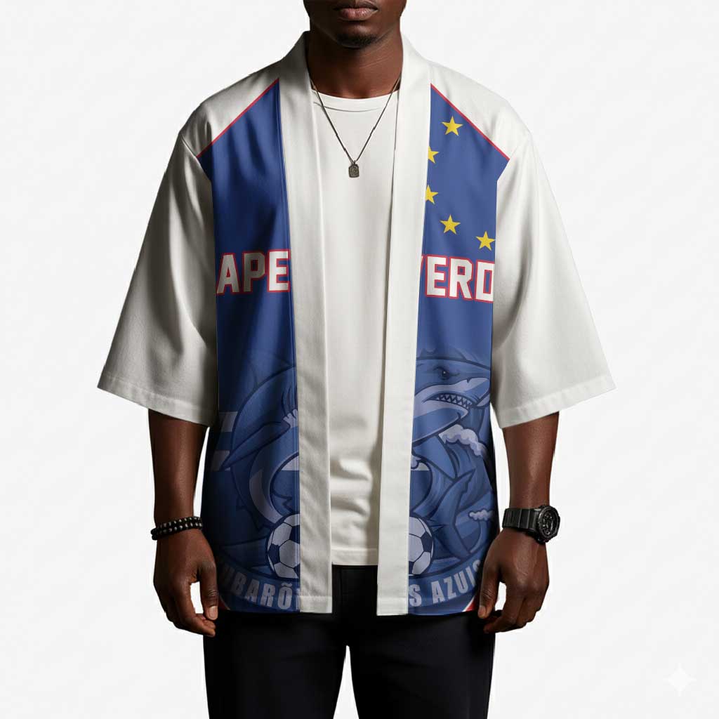 World Football 2026 Cape Verde Custom Kimono Tubaroes Azuis Blue Shark - African Pride