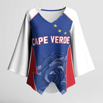 World Football 2026 Cape Verde Custom Kimono Sleeve Blouse Tubaroes Azuis Blue Shark - African Pride