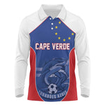 World Football 2026 Cape Verde Custom Long Sleeve Polo Shirt Tubaroes Azuis Blue Shark - African Pride