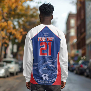 World Football 2026 Cape Verde Custom Long Sleeve Shirt Tubaroes Azuis Blue Shark - African Pride