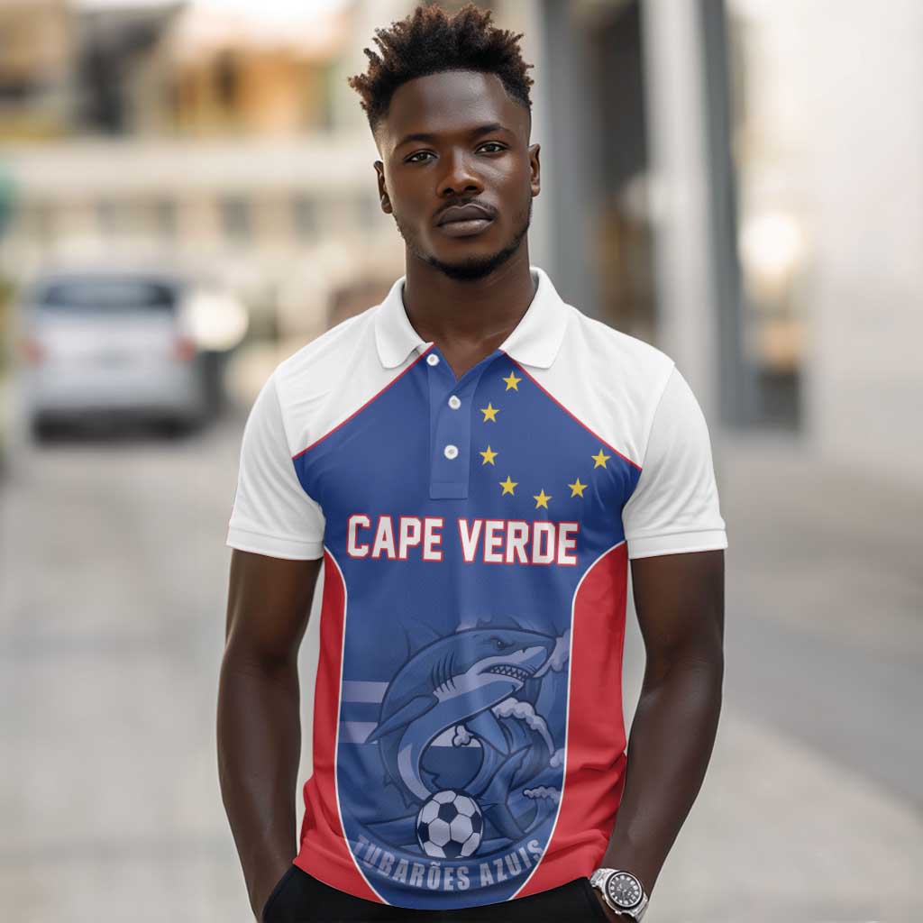 World Football 2026 Cape Verde Custom Polo Shirt Tubaroes Azuis Blue Shark - African Pride