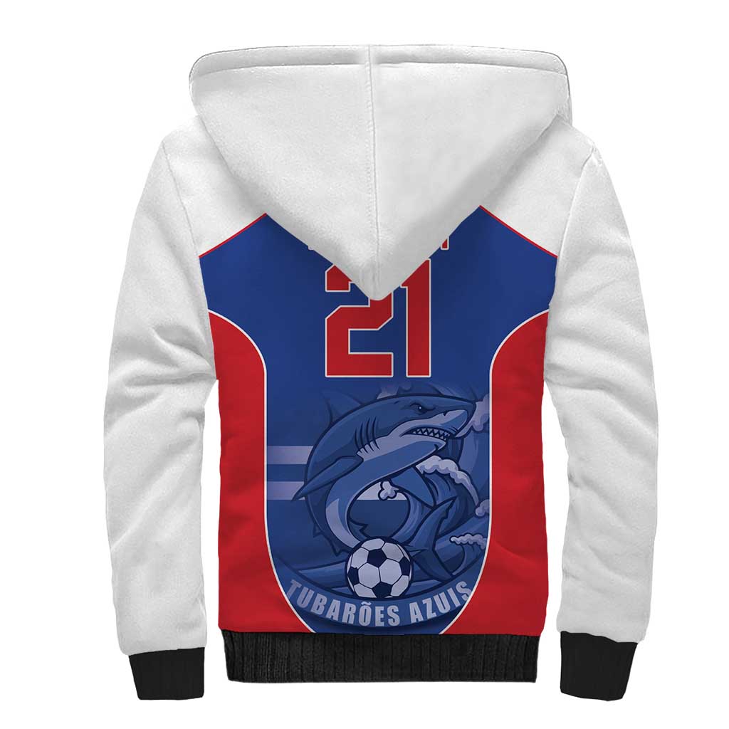 World Football 2026 Cape Verde Custom Sherpa Hoodie Tubaroes Azuis Blue Shark - African Pride