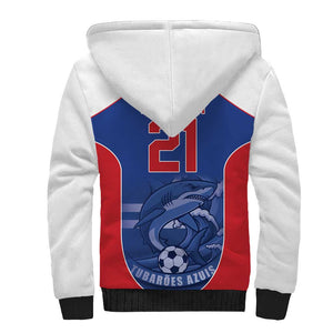 World Football 2026 Cape Verde Custom Sherpa Hoodie Tubaroes Azuis Blue Shark - African Pride