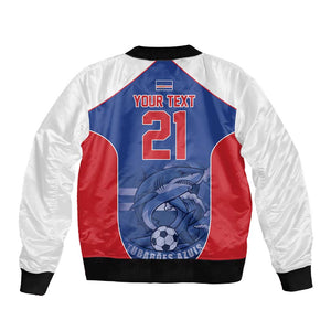 World Football 2026 Cape Verde Custom Sleeve Zip Bomber Jacket Tubaroes Azuis Blue Shark - African Pride