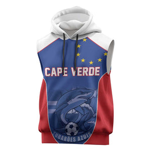 World Football 2026 Cape Verde Custom Sleeveless Hoodie Tubaroes Azuis Blue Shark - African Pride