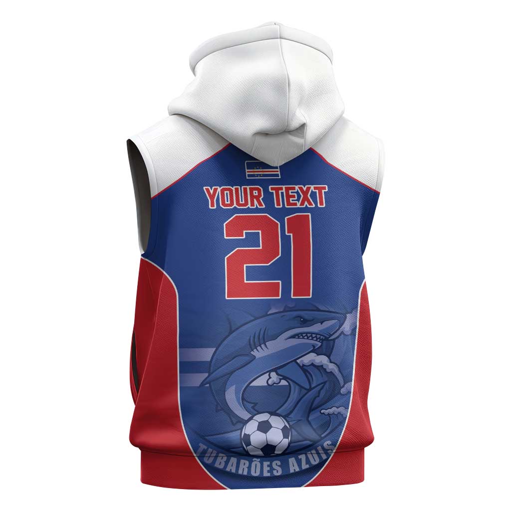 World Football 2026 Cape Verde Custom Sleeveless Hoodie Tubaroes Azuis Blue Shark - African Pride