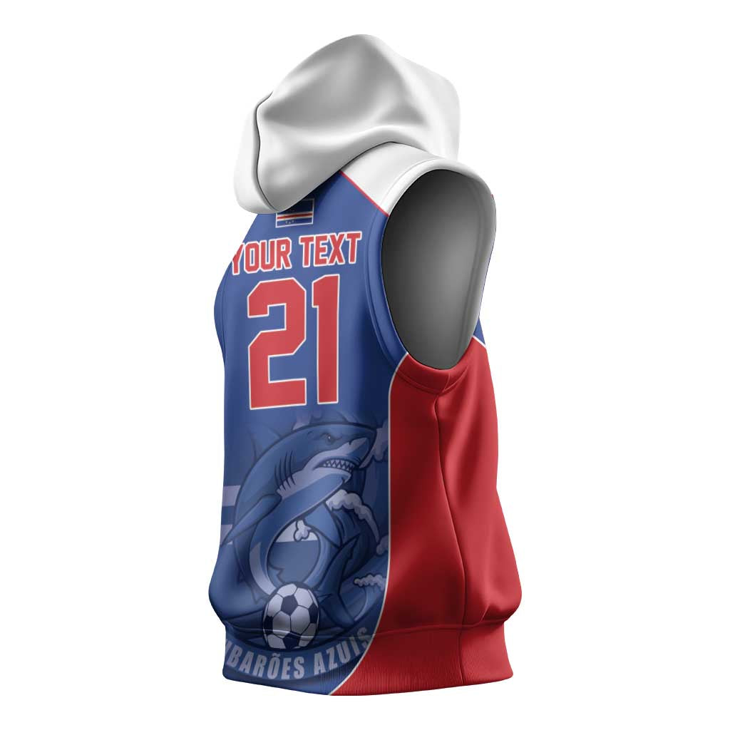 World Football 2026 Cape Verde Custom Sleeveless Hoodie Tubaroes Azuis Blue Shark - African Pride