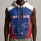 World Football 2026 Cape Verde Custom Sleeveless Zip Hoodie Tubaroes Azuis Blue Shark - African Pride