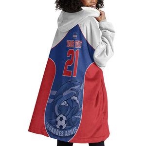 World Football 2026 Cape Verde Custom Wearable Blanket Hoodie Tubaroes Azuis Blue Shark - African Pride
