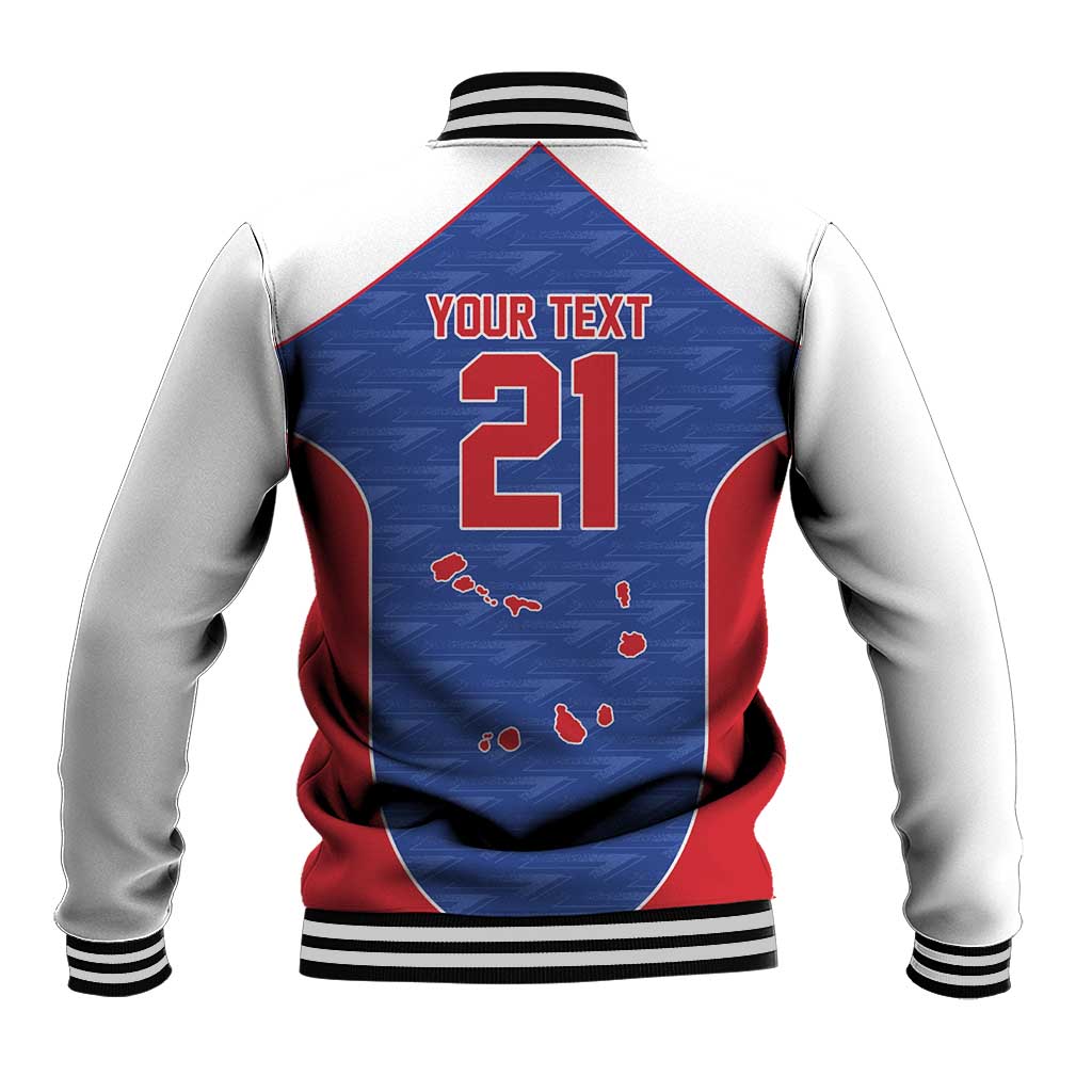 World Football 2026 Cape Verde Custom Baseball Jacket Tubaroes Azuis Verde Simple Map - African Pride