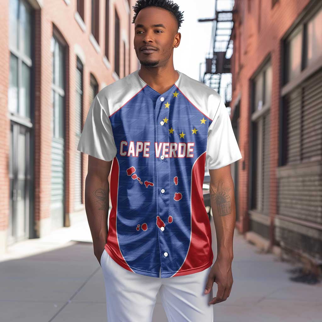 World Football 2026 Cape Verde Custom Baseball Jersey Tubaroes Azuis Verde Simple Map - African Pride