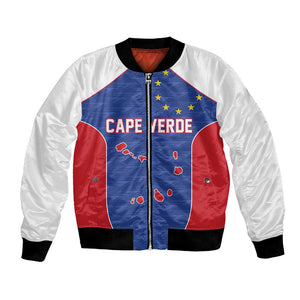 World Football 2026 Cape Verde Custom Bomber Jacket Tubaroes Azuis Verde Simple Map - African Pride