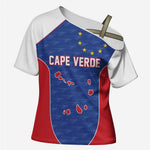World Football 2026 Cape Verde Custom Cross Shoulder Shirt Tubaroes Azuis Verde Simple Map - African Pride