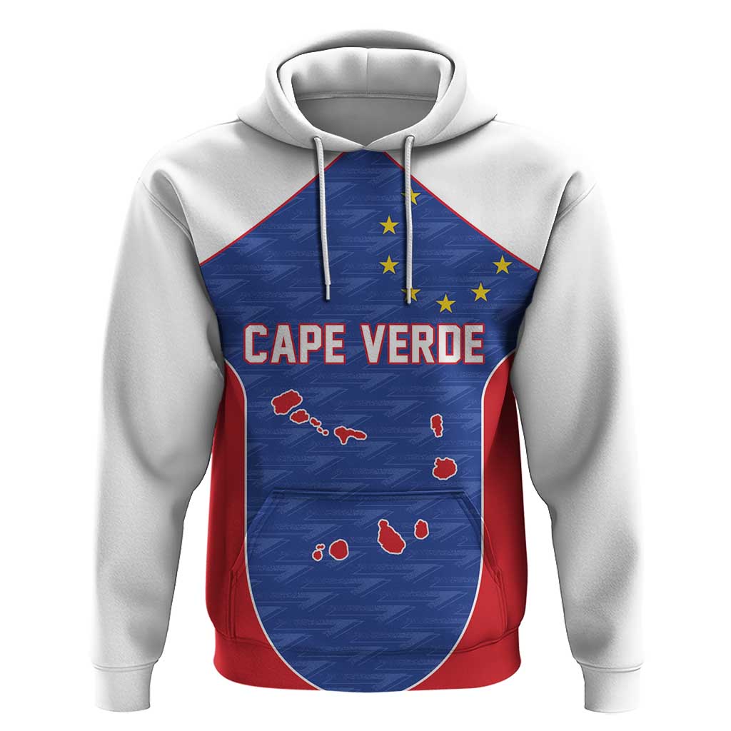 World Football 2026 Cape Verde Custom Hoodie Tubaroes Azuis Verde Simple Map - African Pride