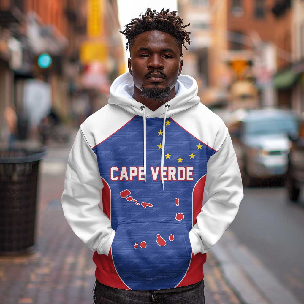 World Football 2026 Cape Verde Custom Hoodie Tubaroes Azuis Verde Simple Map - African Pride