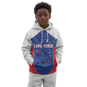 World Football 2026 Cape Verde Custom Kid Hoodie Tubaroes Azuis Verde Simple Map - African Pride