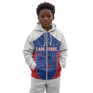World Football 2026 Cape Verde Custom Kid Hoodie Tubaroes Azuis Verde Simple Map - African Pride