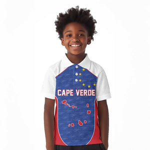 World Football 2026 Cape Verde Custom Kid Polo Shirt Tubaroes Azuis Verde Simple Map - African Pride