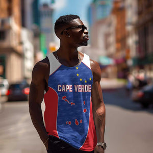 World Football 2026 Cape Verde Custom Men Tank Top Tubaroes Azuis Verde Simple Map - African Pride
