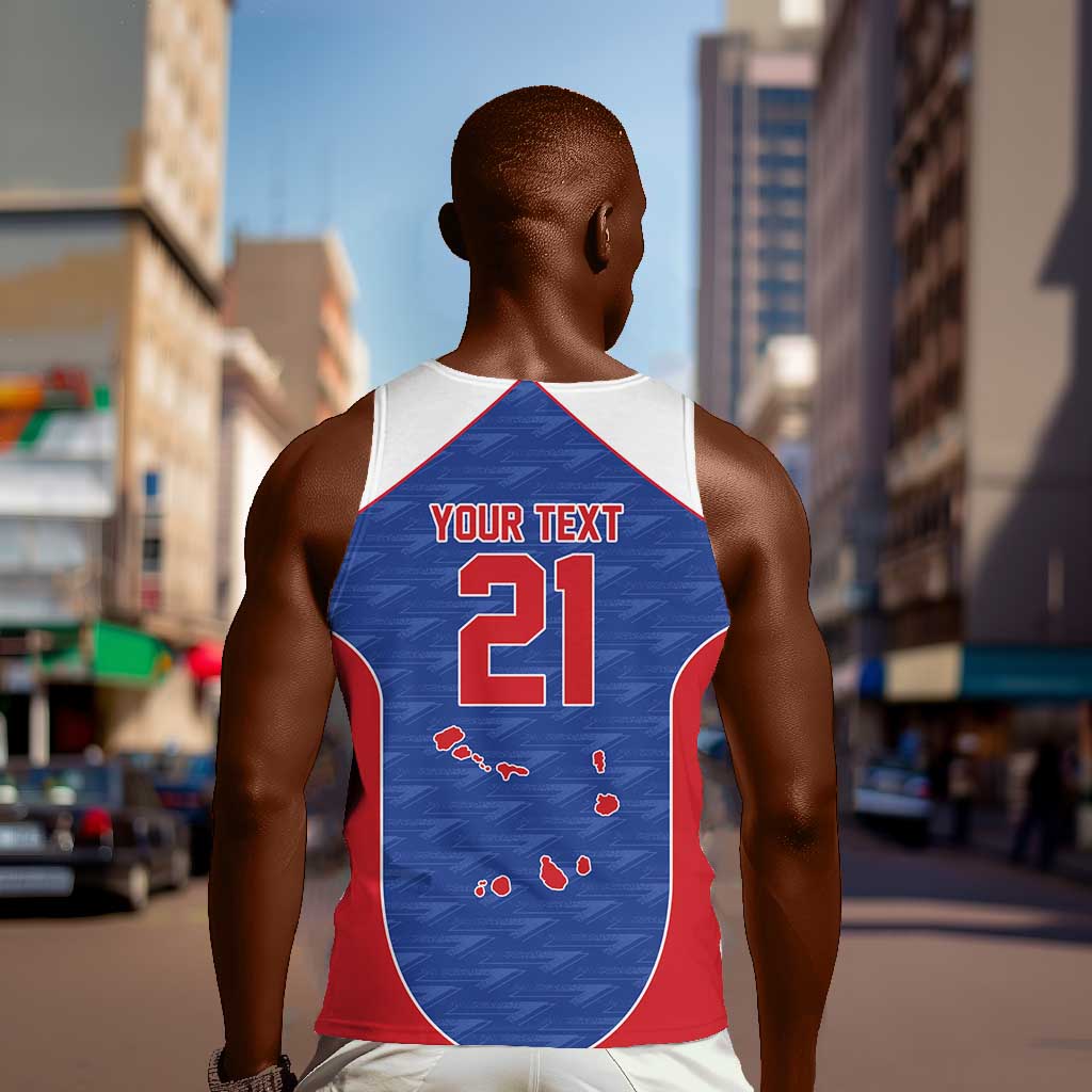 World Football 2026 Cape Verde Custom Men Tank Top Tubaroes Azuis Verde Simple Map - African Pride
