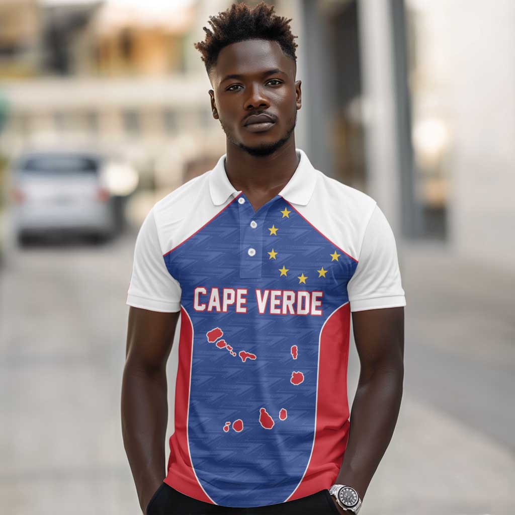 World Football 2026 Cape Verde Custom Polo Shirt Tubaroes Azuis Verde Simple Map - African Pride