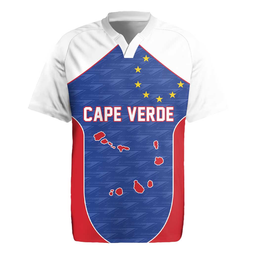 World Football 2026 Cape Verde Custom Rugby Jersey Tubaroes Azuis Verde Simple Map - African Pride