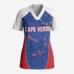 World Football 2026 Cape Verde Custom Scrub Top Tubaroes Azuis Verde Simple Map - African Pride