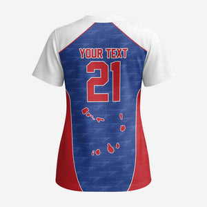 World Football 2026 Cape Verde Custom Scrub Top Tubaroes Azuis Verde Simple Map - African Pride
