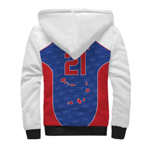 World Football 2026 Cape Verde Custom Sherpa Hoodie Tubaroes Azuis Verde Simple Map - African Pride