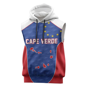 World Football 2026 Cape Verde Custom Sleeveless Hoodie Tubaroes Azuis Verde Simple Map - African Pride