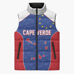 World Football 2026 Cape Verde Custom Sleeveless Puffer Jacket Tubaroes Azuis Verde Simple Map - African Pride